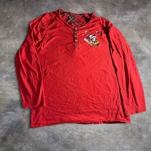 Disney Store Mickey & Minnie Christmas Henley Long Sleeve Shirt Holiday Top XXL